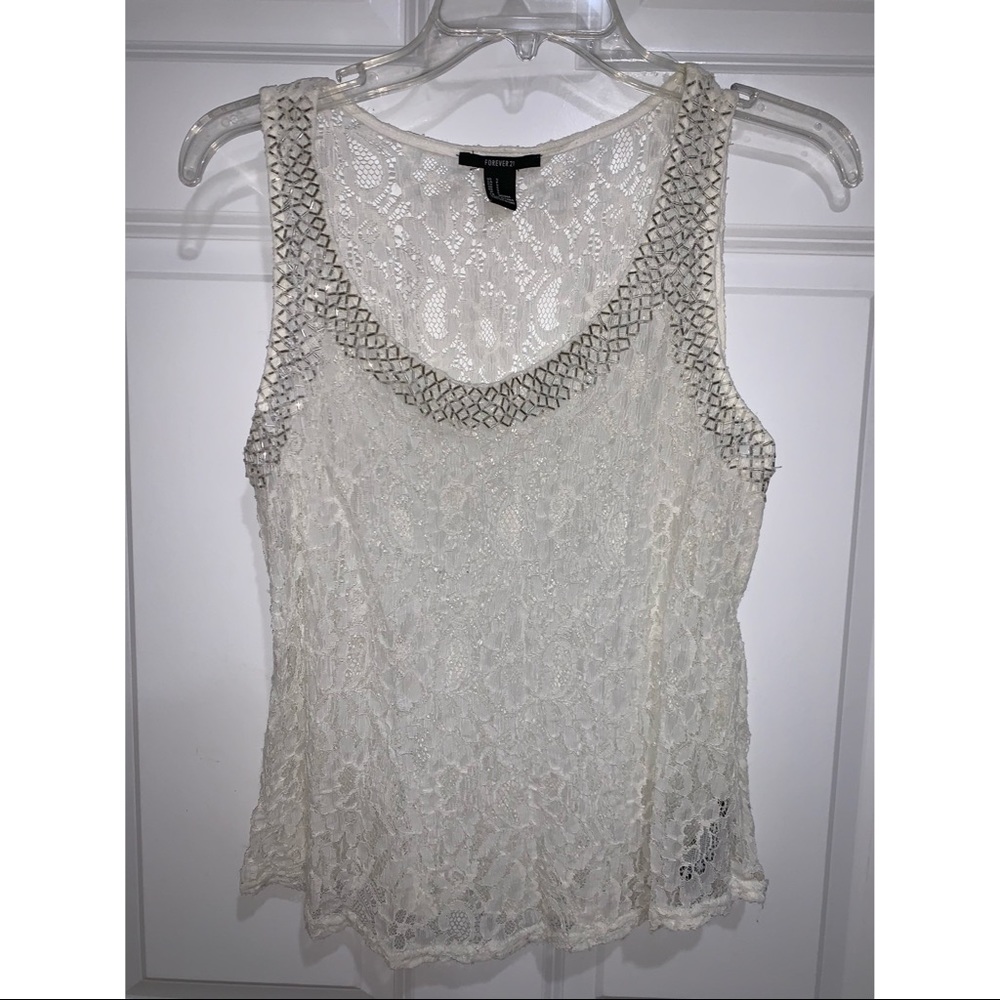 Forever 21 Beaded Lace Top